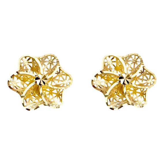 Brinco Flor 1,5 Em Ouro 18k Foto 1