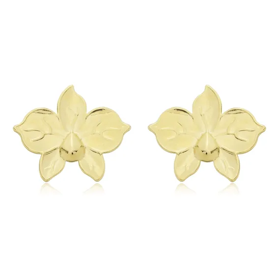 Brinco Flor Petalas Banhado A Ouro 18k Foto 1