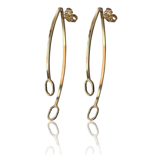 Brinco Folheado A Ouro 18k Semi Joia Br0663c Foto 1