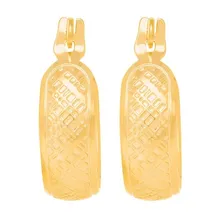 Brinco Folheado Ouro 18k Não Causa Alergia Argola Quadrados Foto mini 4