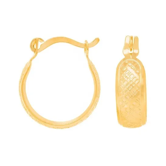 Brinco Folheado Ouro 18k Não Causa Alergia Argola Quadrados Foto 1