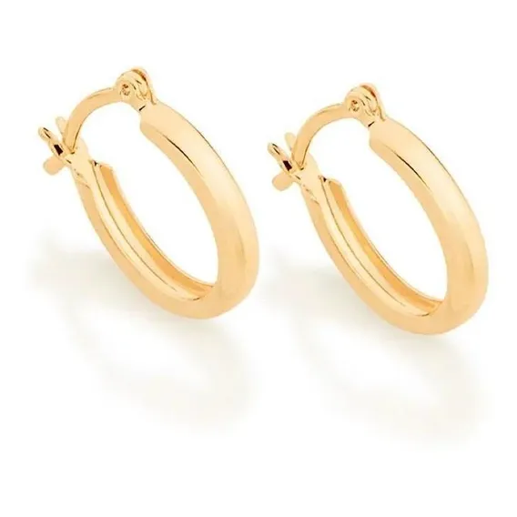 Brinco Folheado Ouro Argola Oval Rommanel 520902 Foto 1