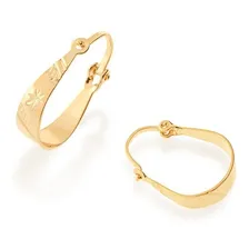 Brinco Folheado Ouro Rommanel Argola Trabalhada Com Cor Dourado Foto mini  2