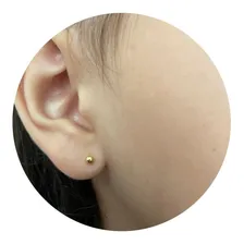 Brinco Infantil Baby Ouro 18k Criança Bolinha Antialérgico Foto mini 3