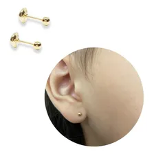 Brinco Infantil Baby Ouro 18k Criança Bolinha Antialérgico Foto mini 1
