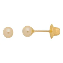Brinco Infantil De PĂ©rolas BebĂȘ 3mm Em Ouro 18k Atacado Foto mini 1