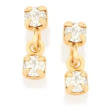 Brinco Infantil Folheado A Ouro 18k Cristais Rommanel 520248 Foto mini 1