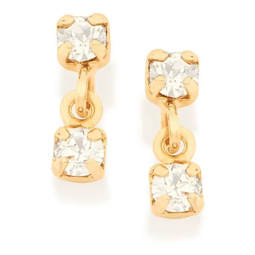 Brinco Infantil Folheado A Ouro 18k Cristais Rommanel 520248 Foto 1