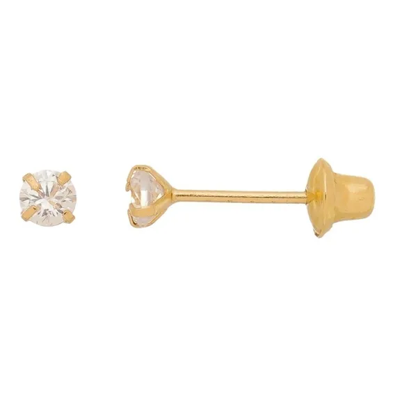 Brinco Infantil Recém Nascido 2,5mm Recém Nascido Ouro 18k Foto 1