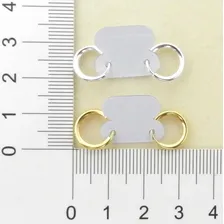 Brinco Masculino 10mm 2 Pares Folheado Ouro/prata Br255 Foto mini 4