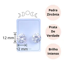 Brinco Masculino 12mm Cravejado Prata 925 Pura Foto mini 2