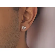 Brinco Masculino 7mm Com Zirc么nias Brilhante De Prata 925 Foto mini 3