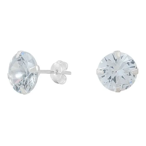 Brinco Masculino 7mm Com Zirc么nias Brilhante De Prata 925 Foto 1