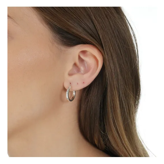 Brinco Masculino De Argola 1.5 Cm Em Prata 925 Foto 1