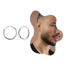 Brinco Masculino De Argola Em Prata 925 Primeiro Furo 11mm Foto mini 1