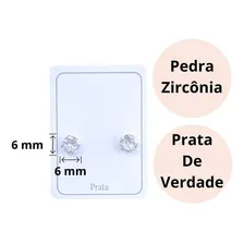 Brinco Masculino De Prata Pura 925 Redondo Brilhante 6mm Foto mini  3