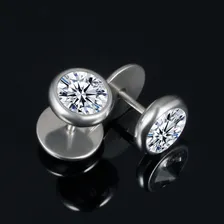 Brinco Masculino Feminino Aço Stud Ponto Luz Tarraxa Rosca Cor Prateado Foto mini 3