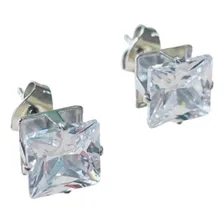 Brinco Masculino Grande Com Zircônias Quadrado Aço Cirúrgico Foto mini 3