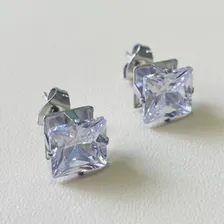 Brinco Masculino Grande Com Zircônias Quadrado Aço Cirúrgico Foto mini 4