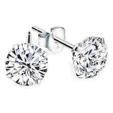 Brinco Masculino Redondo Prata Pura 950 Pedra Zirc么nia 12mm Foto mini 1