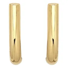 Brinco Meia Argola J Em Ouro 18k Foto mini 1