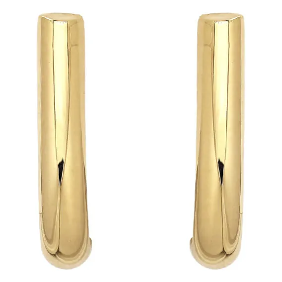 Brinco Meia Argola J Em Ouro 18k Foto 1