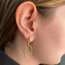 Brinco Navete Com Diamantado Em Ouro 750 Foto mini 2