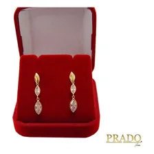 Brinco Navete Zirc么nias Em Ouro 18k Foto mini 2