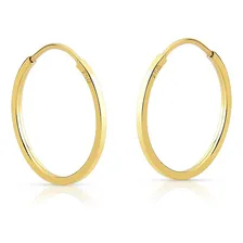 Brinco Ouro 18k 750 12mm Maciço Segundo Furo Argola Foto  mini 1