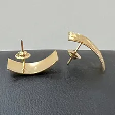 Brinco Ouro 18k Egípcia Escrava Retangular Media Feito A Mão Foto mini 4