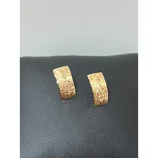 Brinco Ouro 18k Egípcia Escrava Retangular Media Feito A Mão Foto mini  3