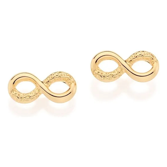 Brinco Ouro 18k Rommanel Infinito Antialérgico Pequeno 9mm Foto 1