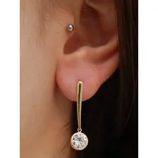Brinco Palito Em Ouro 18k Com Zirc么nia Foto mini 2