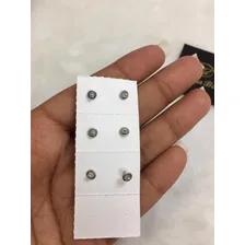 Brinco Pedrinha 3mm Bebe Segundo Furo Ouro 18 K Pino Em Aço Foto mini 2