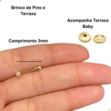 Brinco Perola Infantil Com Tarraxa Baby Criança Antialérgico Foto mini  2