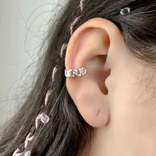 Brinco Piercing Fake Corrente Banhado A Prata 925 Foto mini 2
