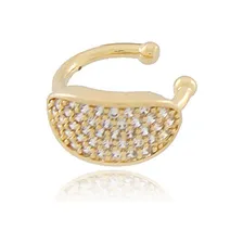 Brinco Piercing Fake Pedras Zirconias Banhado Ouro 18k Foto  mini 1