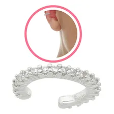 Brinco Piercing Pressão Falso Argolinha Zircônias Banhada Cor Prateado Foto  mini 1