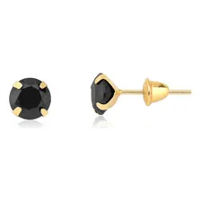 Brinco Ponto De Luz Redondo Em Ouro 18k Com 4mm Foto mini 1