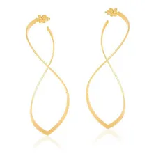 Brinco Rommanel Argola Navete Lisa Ondulada 523852 Cor Dourado Foto mini 2