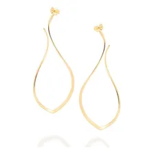 Brinco Rommanel Argola Navete Lisa Ondulada 523852 Cor Dourado Foto mini 1
