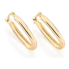 Brinco Rommanel Banhado Ouro 18k Argola Oval Lisa Bonito Cor Dourado Foto mini  2