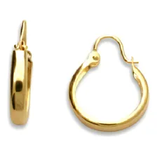 Brinco Rommanel Banhado Ouro 18k Infantil Argola Fina Lindo Cor Amarelo Foto mini 3