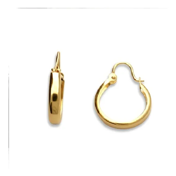 Brinco Rommanel Banhado Ouro 18k Infantil Argola Fina Lindo Cor Amarelo Foto 1