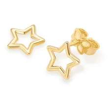 Brinco Rommanel Banhado Ouro Estrela Vazada Adulto/ Infantil Foto mini 1
