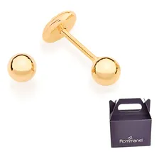 Brinco Rommanel Bolinha Para BebĂȘ /segundo Furo 2mm 520797 Cor Dourado Foto mini 4