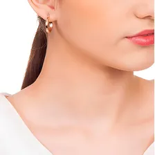 Brinco Rommanel Folheado A Ouro 18k Argola Lisa 520807 Foto mini 4