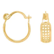 Brinco Rommanel Folheado Ouro 18k Argola Arabescos Vazados Foto  mini 1