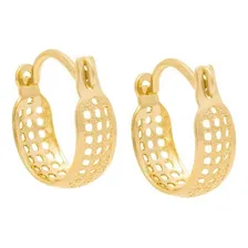 Brinco Rommanel Folheado Ouro 18k Argola Arabescos Vazados Foto mini  3