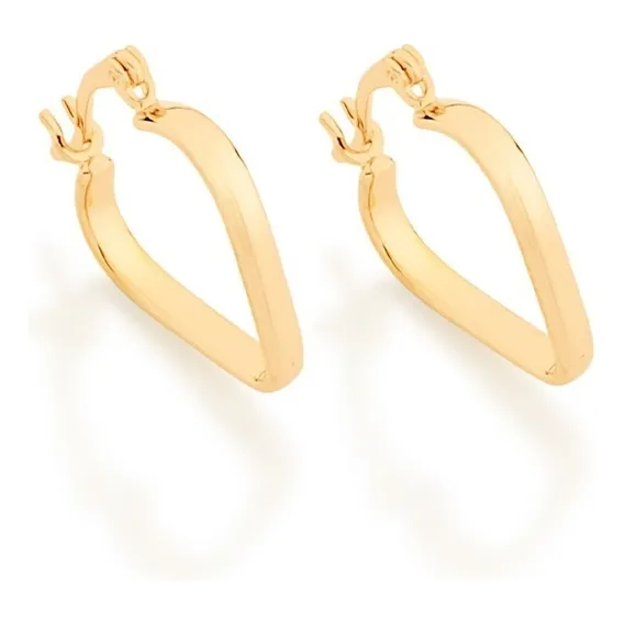 Brinco Rommanel Folheado Ouro 18k Argola Coração 520884 Foto 1